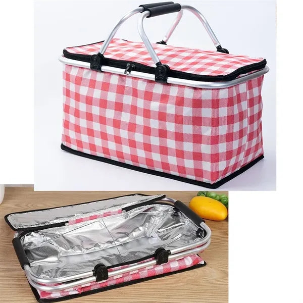 Foldable Picnic Basket Insulated Bag with Handles