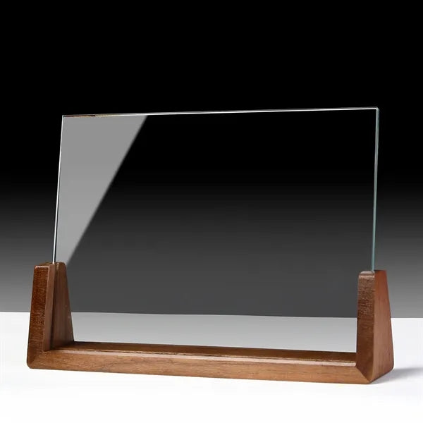 Mirror Award Plaque With Wood Base