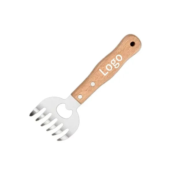 Stainless Steel Meat Claws with Long Wood Handle