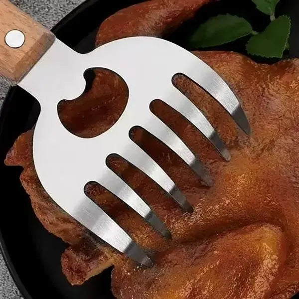 Stainless Steel Meat Claws with Long Wood Handle