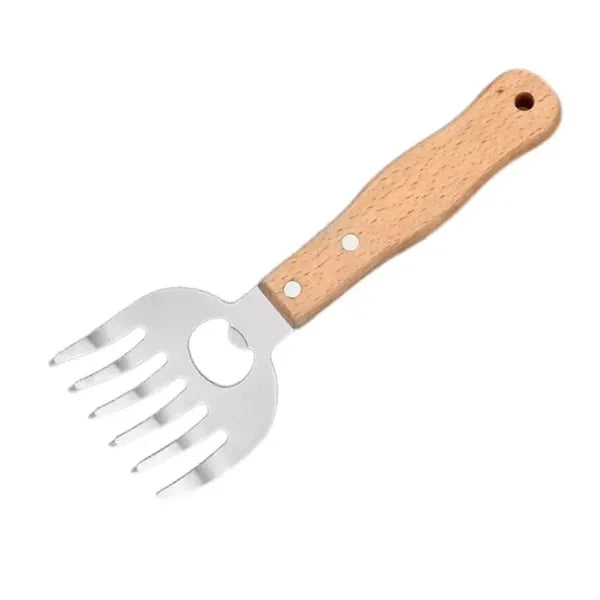 Stainless Steel Meat Claws with Long Wood Handle