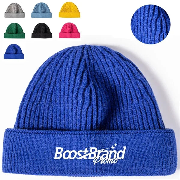 Ribbed Knit Beanie Hat