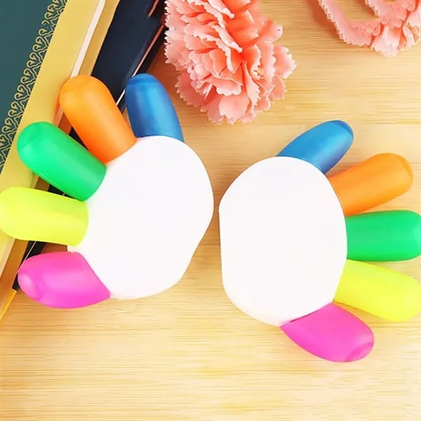 Hand-Shaped Five Color Highlighter Pen