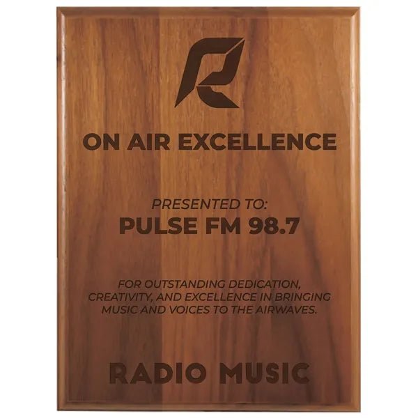 6" x 8" Step-Edge Genuine Walnut Plaque