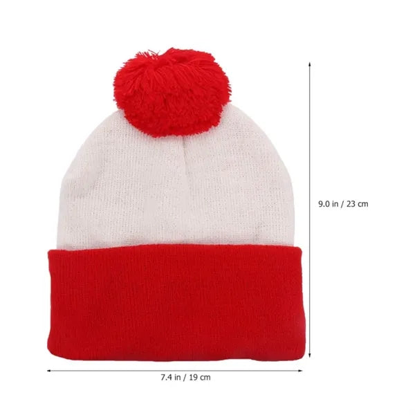 Pom-Pom Knit Beanie Hat