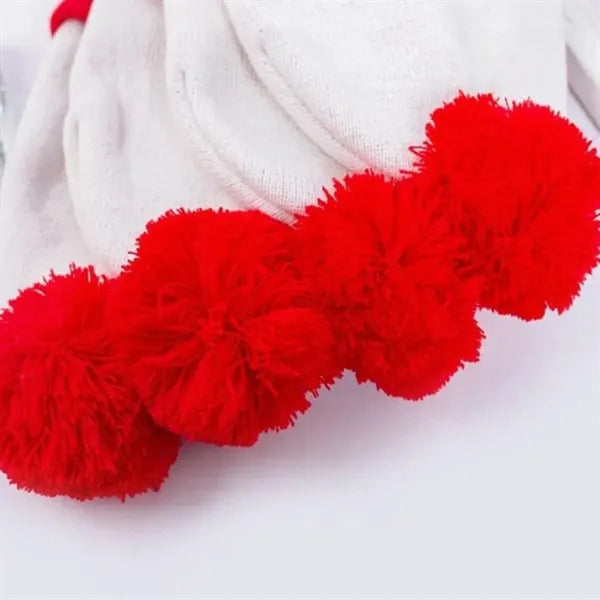 Pom-Pom Knit Beanie Hat