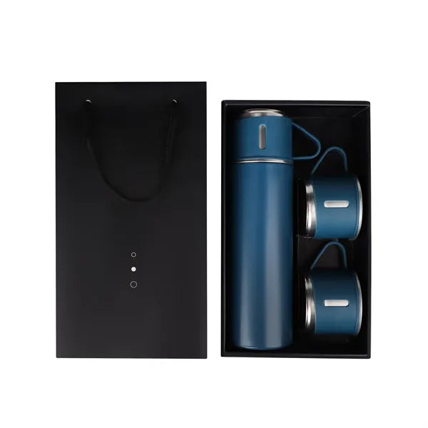 17Oz Vacuum Insulated Thermo Water Bottle with 3 Mug Lids