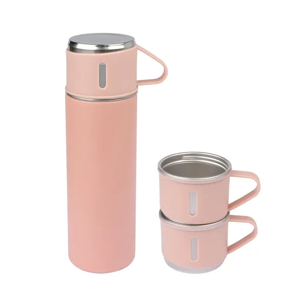 17Oz Vacuum Insulated Thermo Water Bottle with 3 Mug Lids