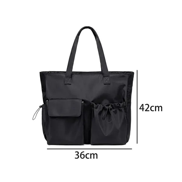 Polyester Tote Bag with Multi Pockets and Top Handles
