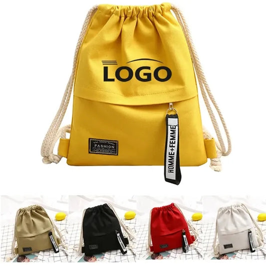 Drawstring Canvas Backpack