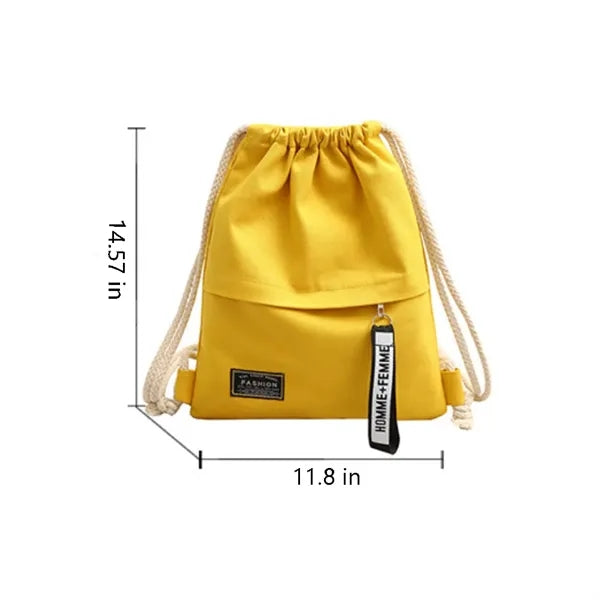 Drawstring Canvas Backpack