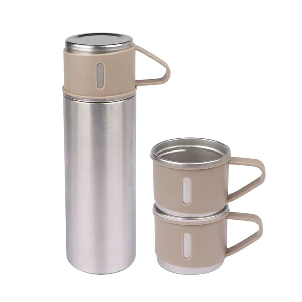 17Oz Vacuum Insulated Thermo Water Bottle with 3 Mug Lids