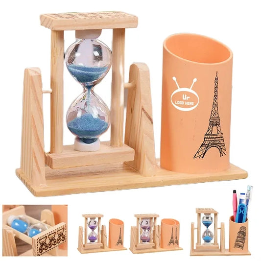 Hourglass With Pencil Holder