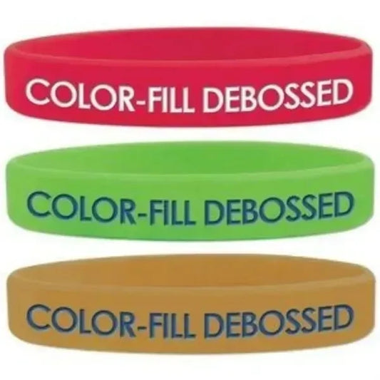 Debossed Color Fill Silicone Wristband