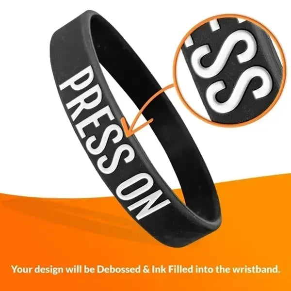Debossed Color Fill Silicone Wristband