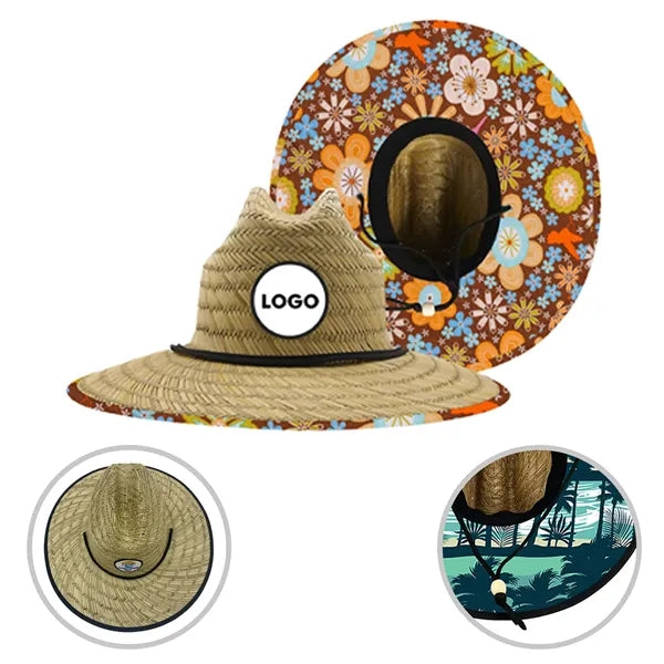 Lifeguard Straw Hat with Full Color Imprint