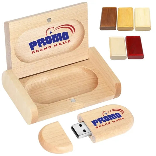 Eco-Friendly Bamboo USB Flash Drive with Custom Logo