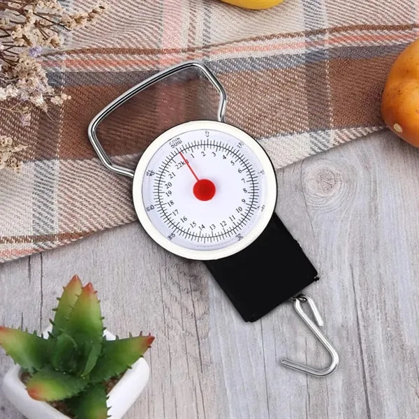 Portable Hanging Scale with Hook and Dial Display