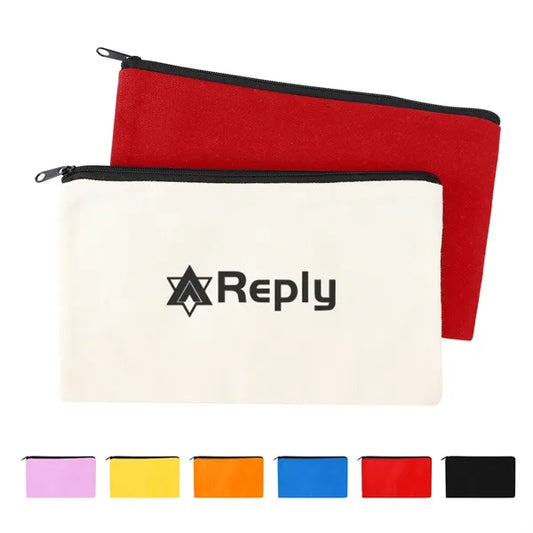Small Poly Cotton Canvas Travel Zipper Bags for Cosmetic