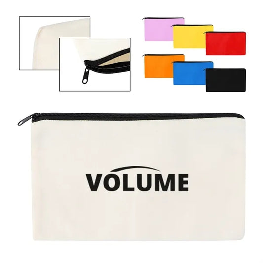 Small Poly Cotton Canvas Travel Zipper Bags for Cosmetic