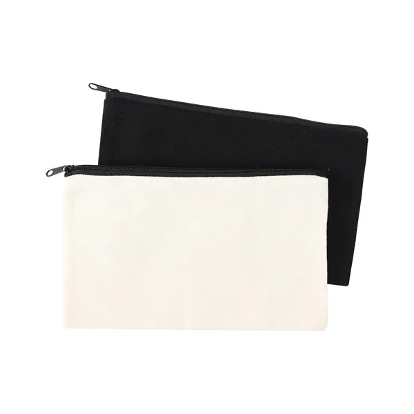 Small Poly Cotton Canvas Travel Zipper Bags for Cosmetic