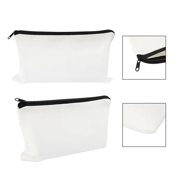 Small Poly Cotton Canvas Travel Zipper Bags for Cosmetic