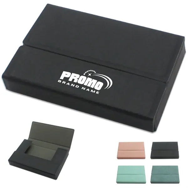 PU Leather Business Card Holder with Magnetic Closure
