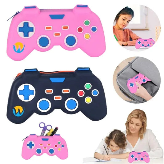 Game Controller Shaped Durable Spacious Silicone Pencil Case