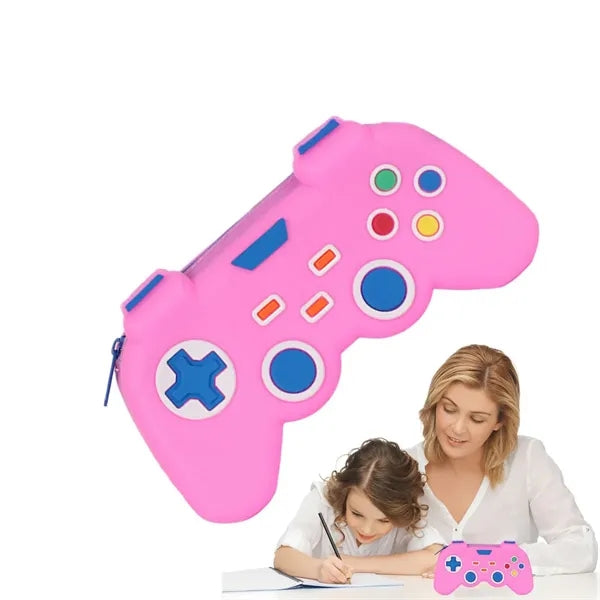 Game Controller Shaped Durable Spacious Silicone Pencil Case
