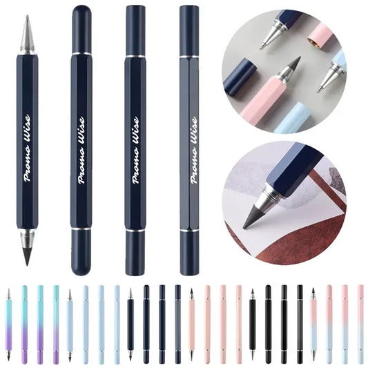 Dual-Tip No-Sharpening Replaceable Tip Hexagonal Metal Pen