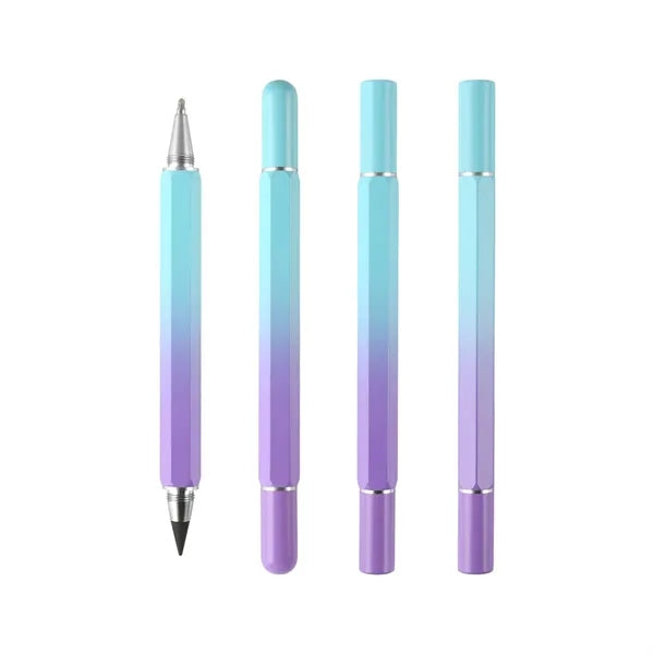 Dual-Tip No-Sharpening Replaceable Tip Hexagonal Metal Pen