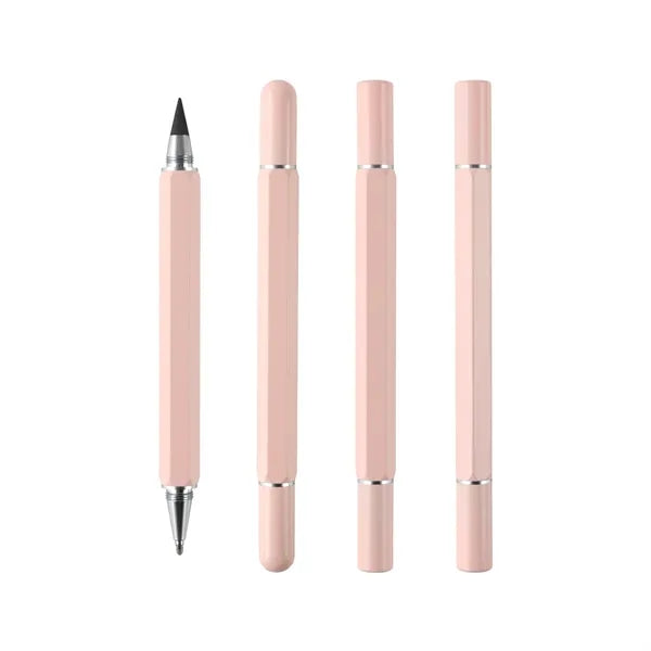Dual-Tip No-Sharpening Replaceable Tip Hexagonal Metal Pen