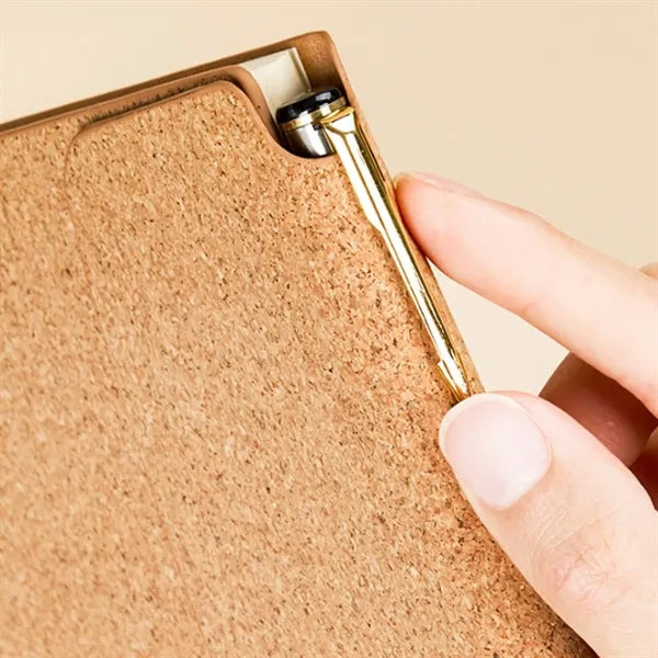 A5 Tri-Fold Lay-Flat Pinewood Notebook with Magnetic Closure