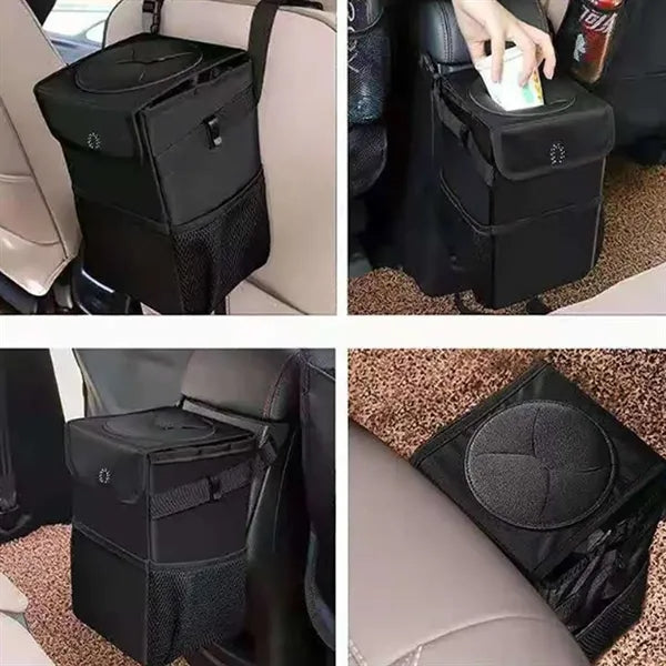 Car Trash Can with Lid and Leakproof Liner