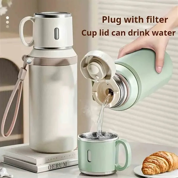 Portable Insulated Vacuum Flask with Lid