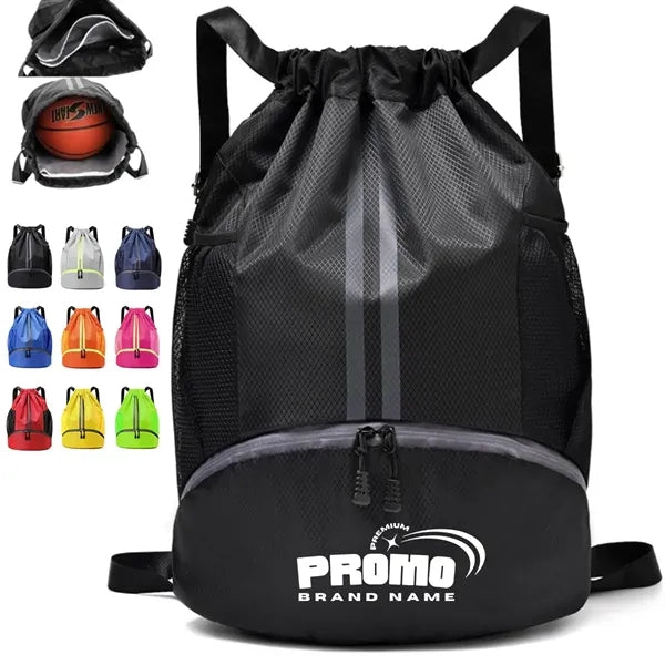 Drawstring Sports Backpack with Shoe Compartment
