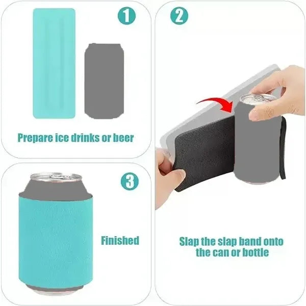 Neoprene Slap Bracelet Can Cooler Sleeve Collapsible Coolie