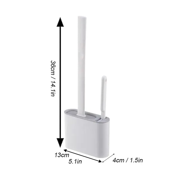 Non-Slip Wall Mount Toilet Brush Set with Ventilated Holder