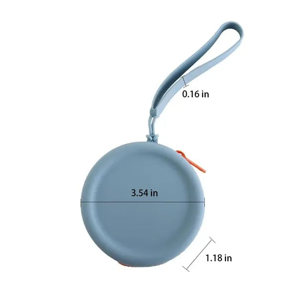 Waterproof Round Silicone Zippered Coin Purse with Lanyard