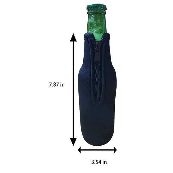 Thicken Fall-resistant Zippered Neoprene Beer Bottle Sleeve