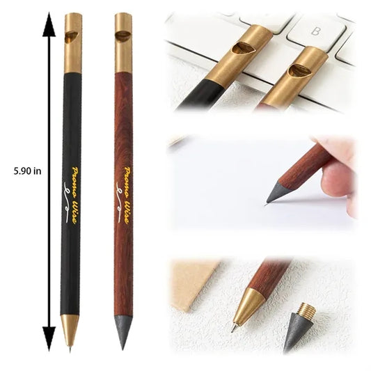 2-in-1 Changeable Tip Erasable Ballpoint Pen with Ruler Case