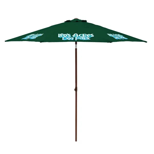 9' Wood Look Tilting Market Umbrella Kit (8 Imprints)