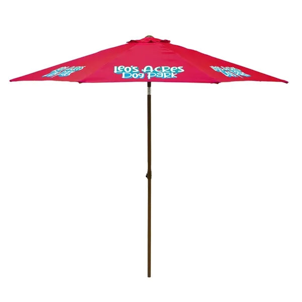 9' Wood Look Tilting Market Umbrella Kit (8 Imprints)