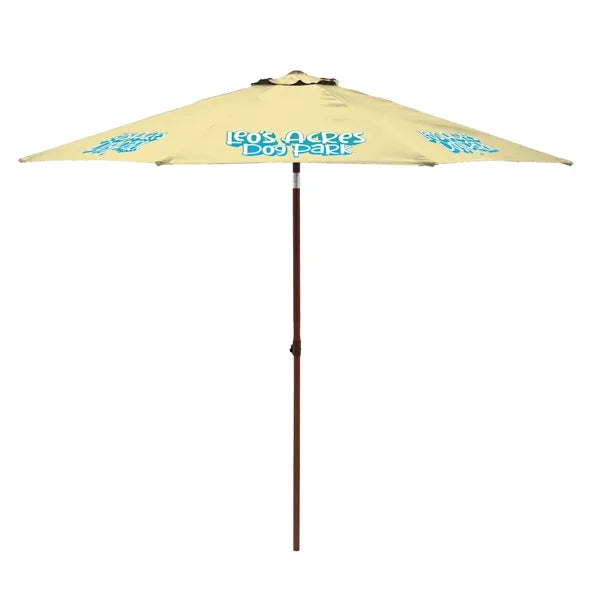 9' Wood Look Tilting Market Umbrella Kit (8 Imprints)