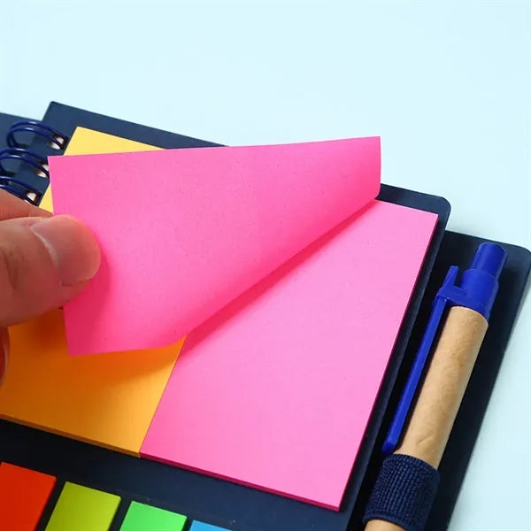 Spiral Jotter Notebook With Sticky Notes Flags & Pen