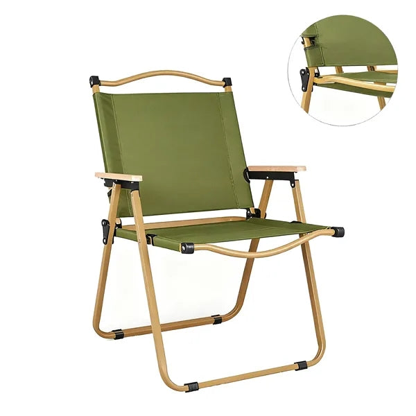 Folding Camping Chairs with Wooden Handle