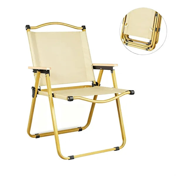 Folding Camping Chairs with Wooden Handle