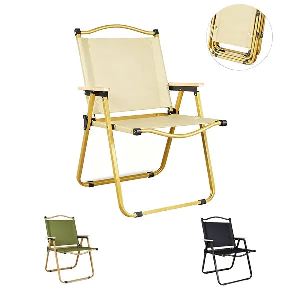 Folding Camping Chairs with Wooden Handle