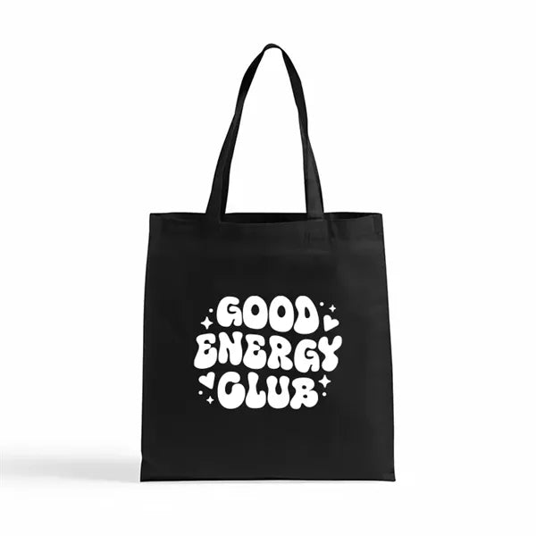 6oz Econo Black Cotton Tote Bag
