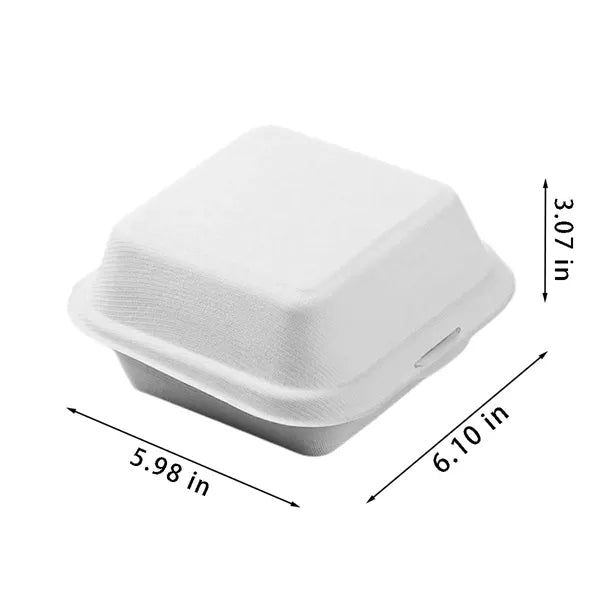 Disposable biodegradable sandwich food clamshell containers